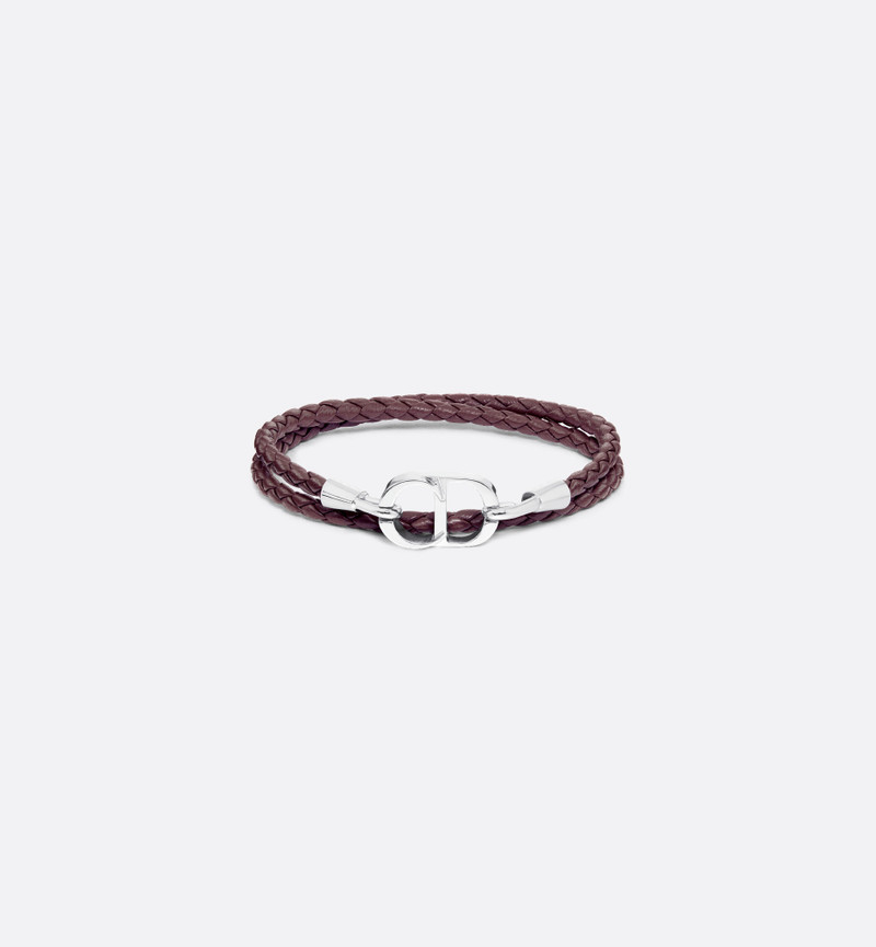 CD Icon Braided Leather Double Bracelet 1