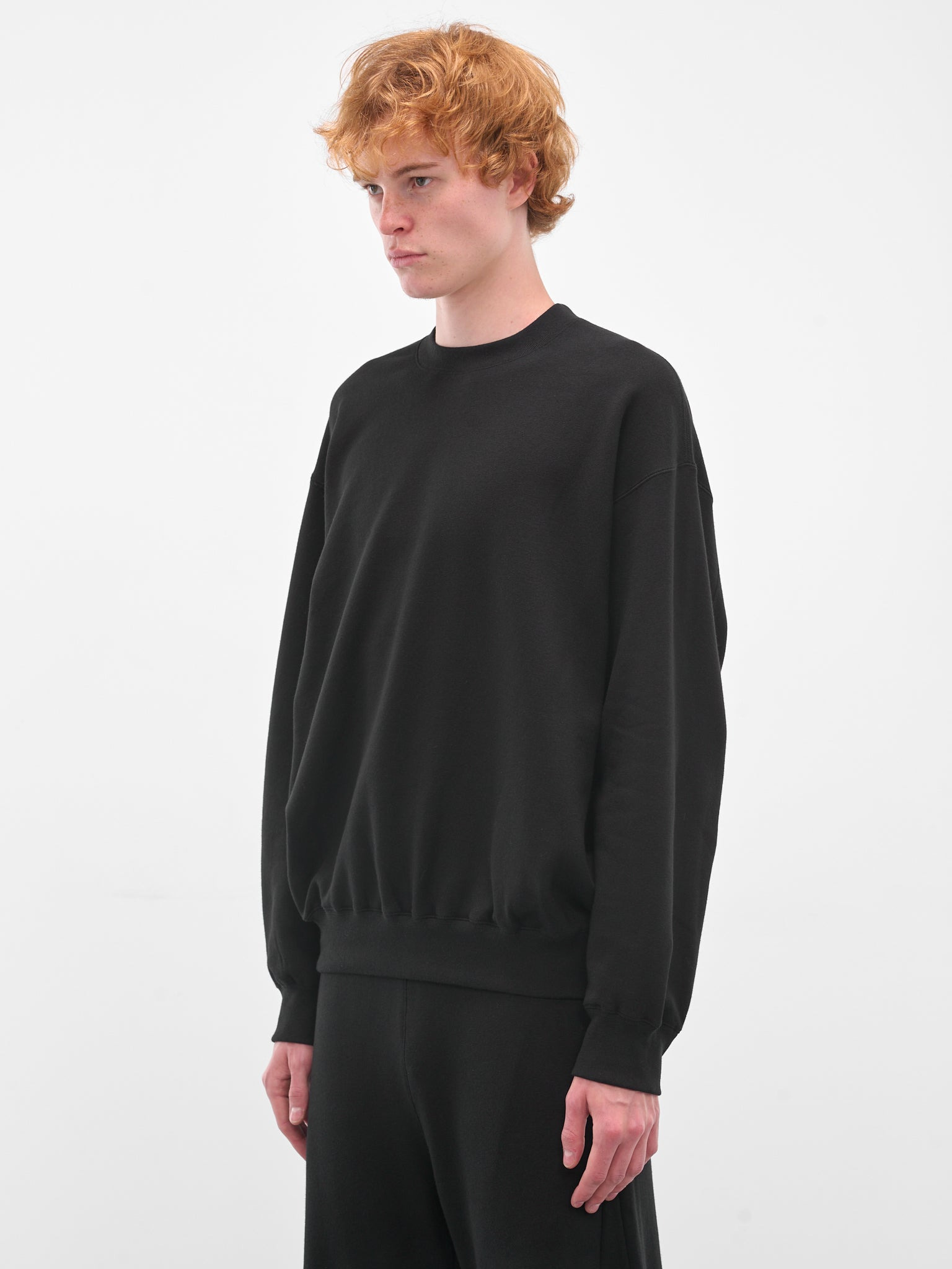 Black Cotton-Yak Crewneck Sweater - 2