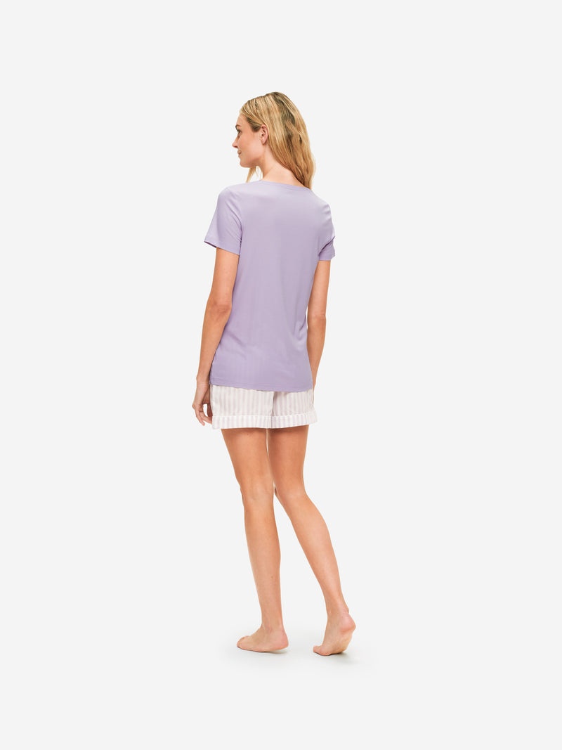 Women's T-Shirt Lara Micro Modal Stretch Lilac - 4
