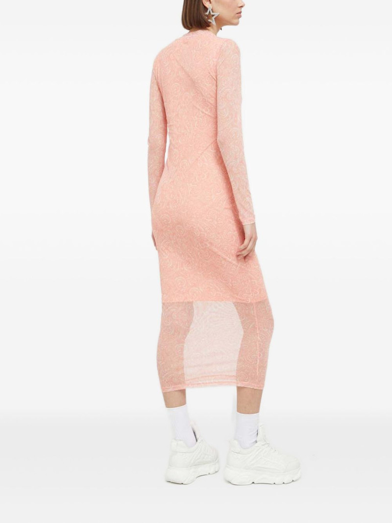 HUGO long-sleeved paisley-pattern midi dress outlook