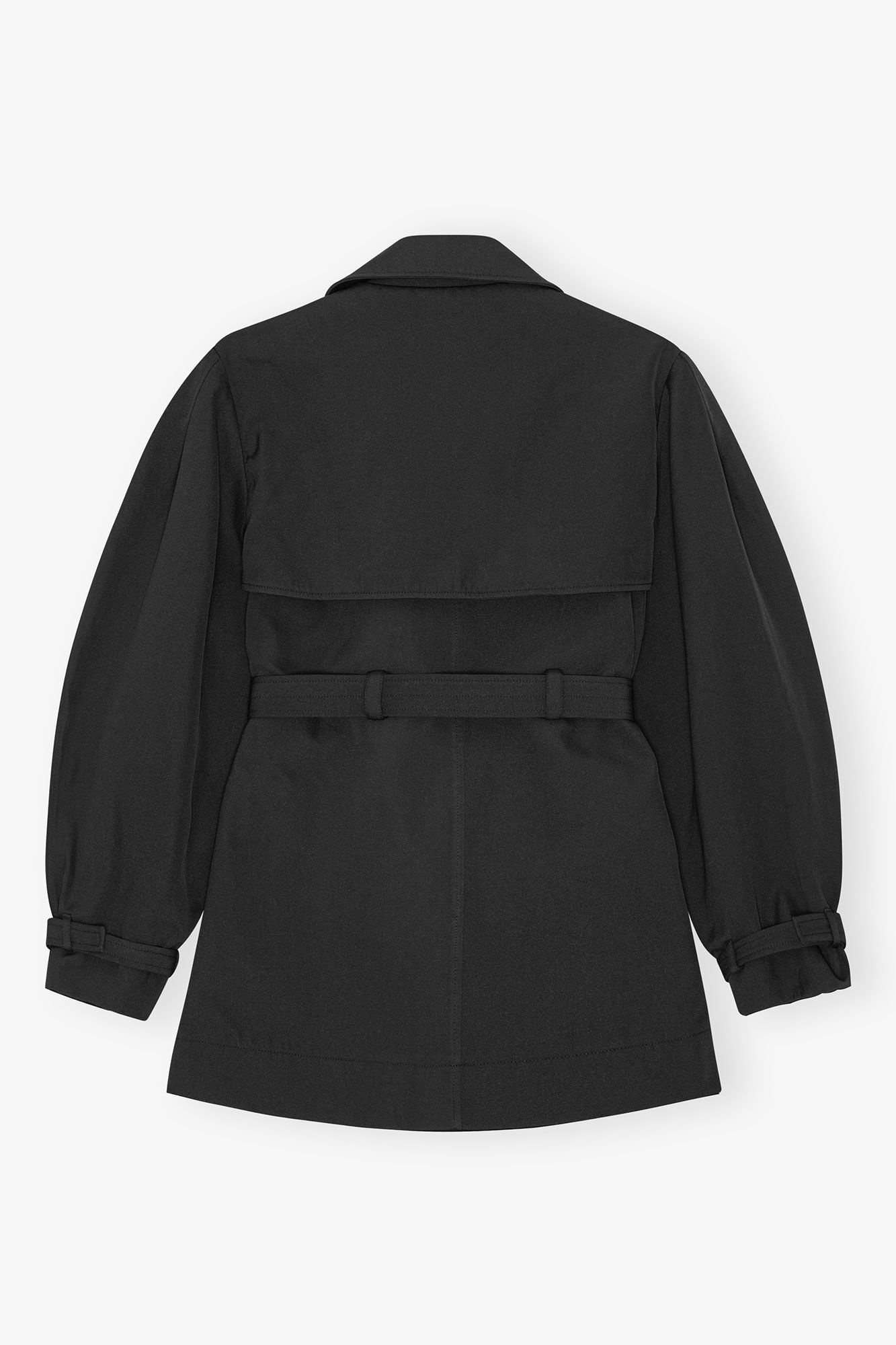 BLACK HEAVY TWILL MIDI TRENCH COAT - 6