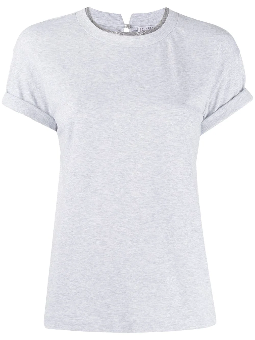 round-neck beaded T-shirt - 1
