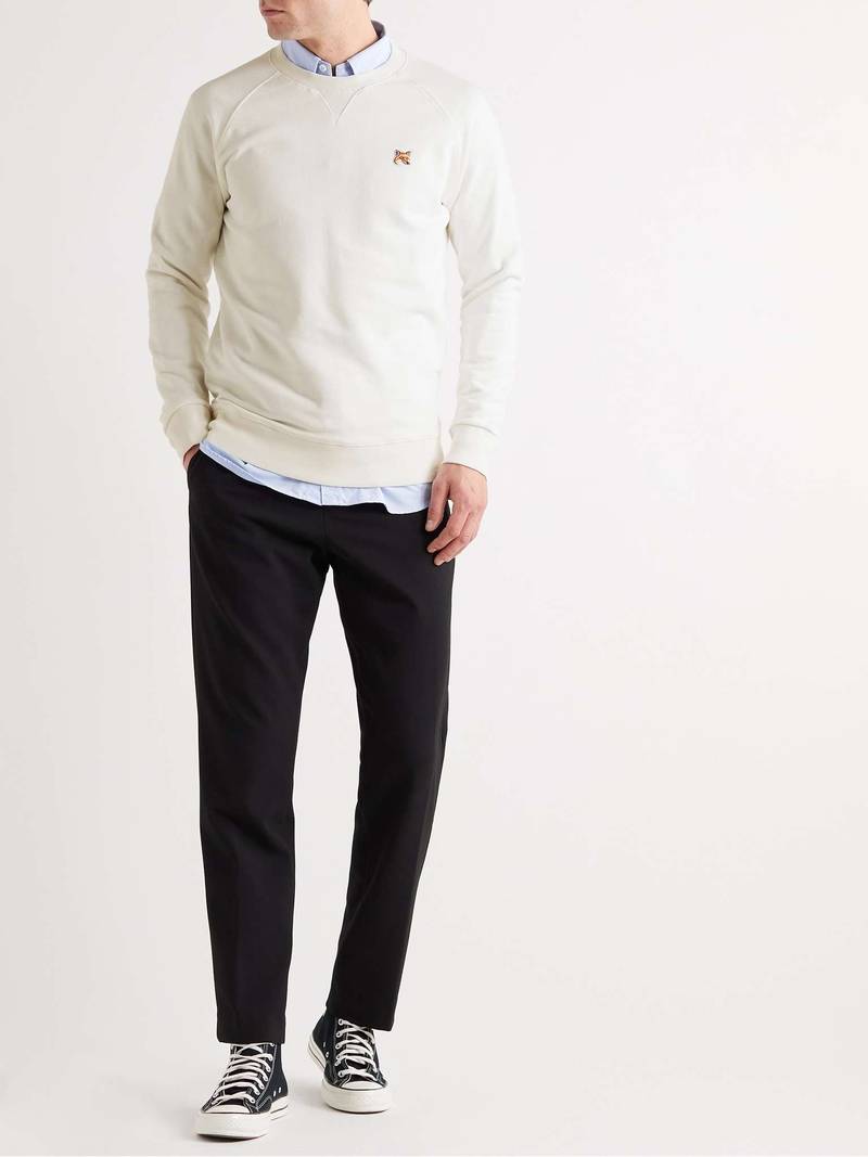 Maison Kitsuné Logo-Appliquéd Cotton-Jersey Sweatshirt outlook