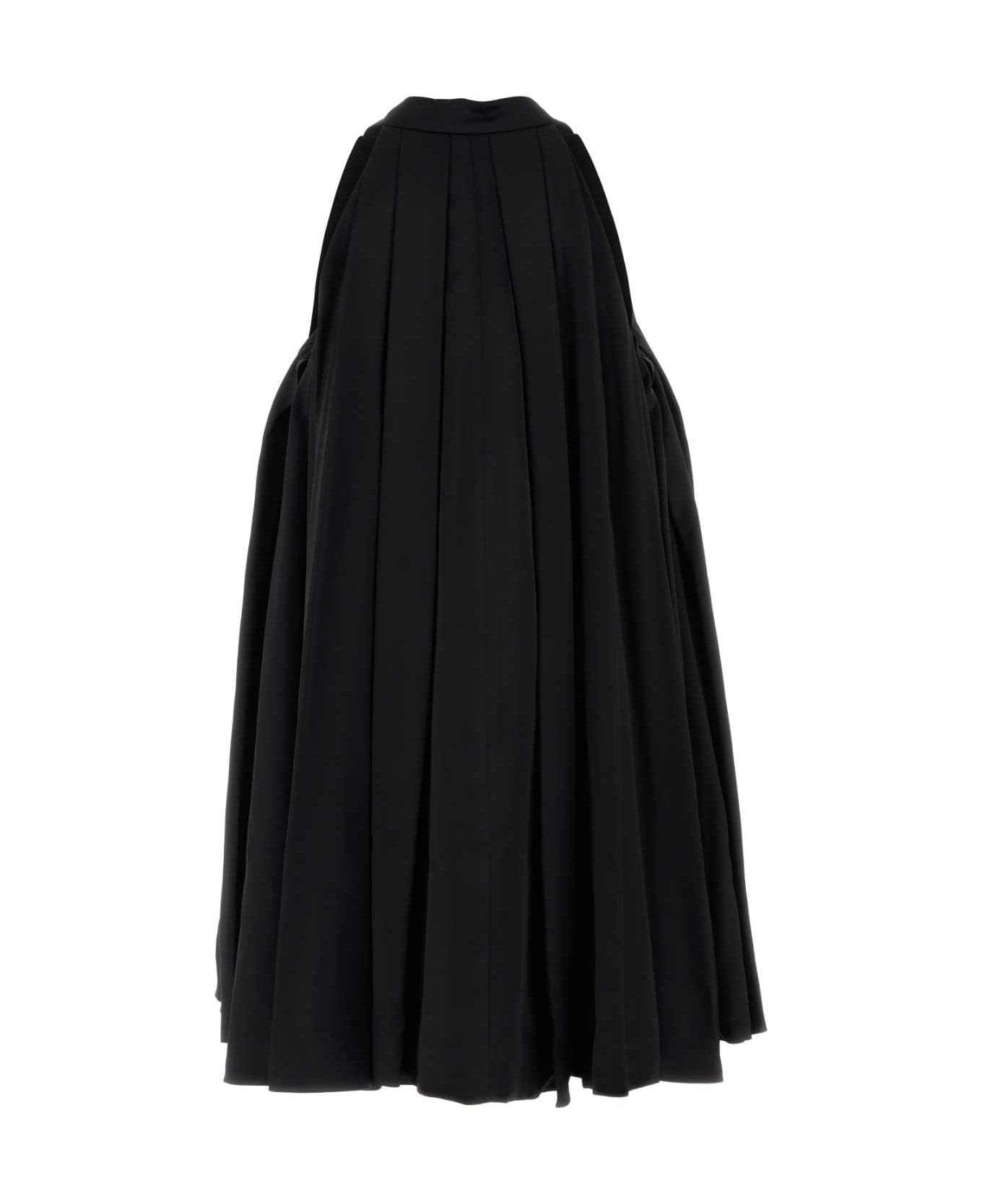 Black Satin Mini Dress - 2