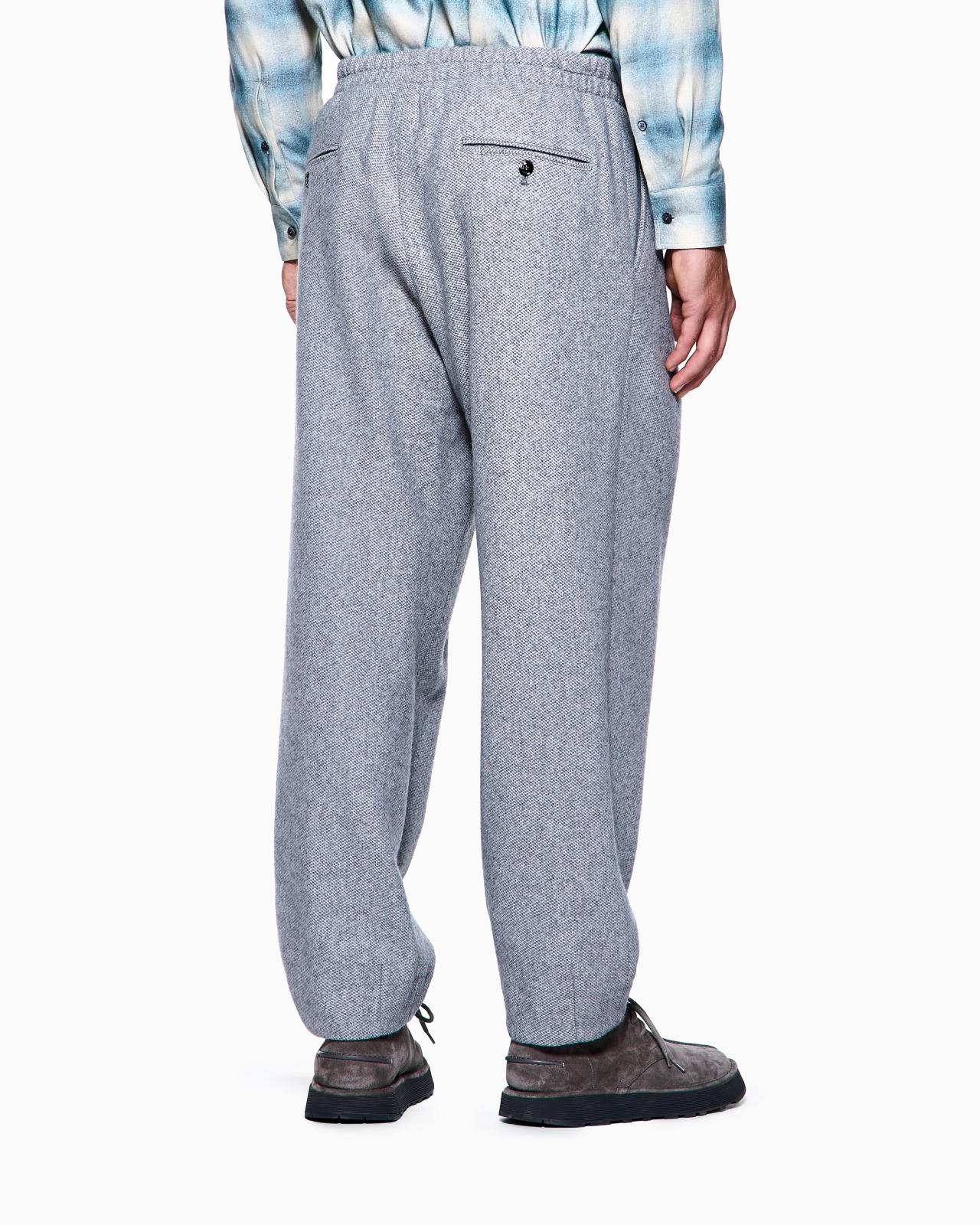 SINGLE-PLEAT TROUSERS IN KNIT-EFFECT CASHMERE - 3