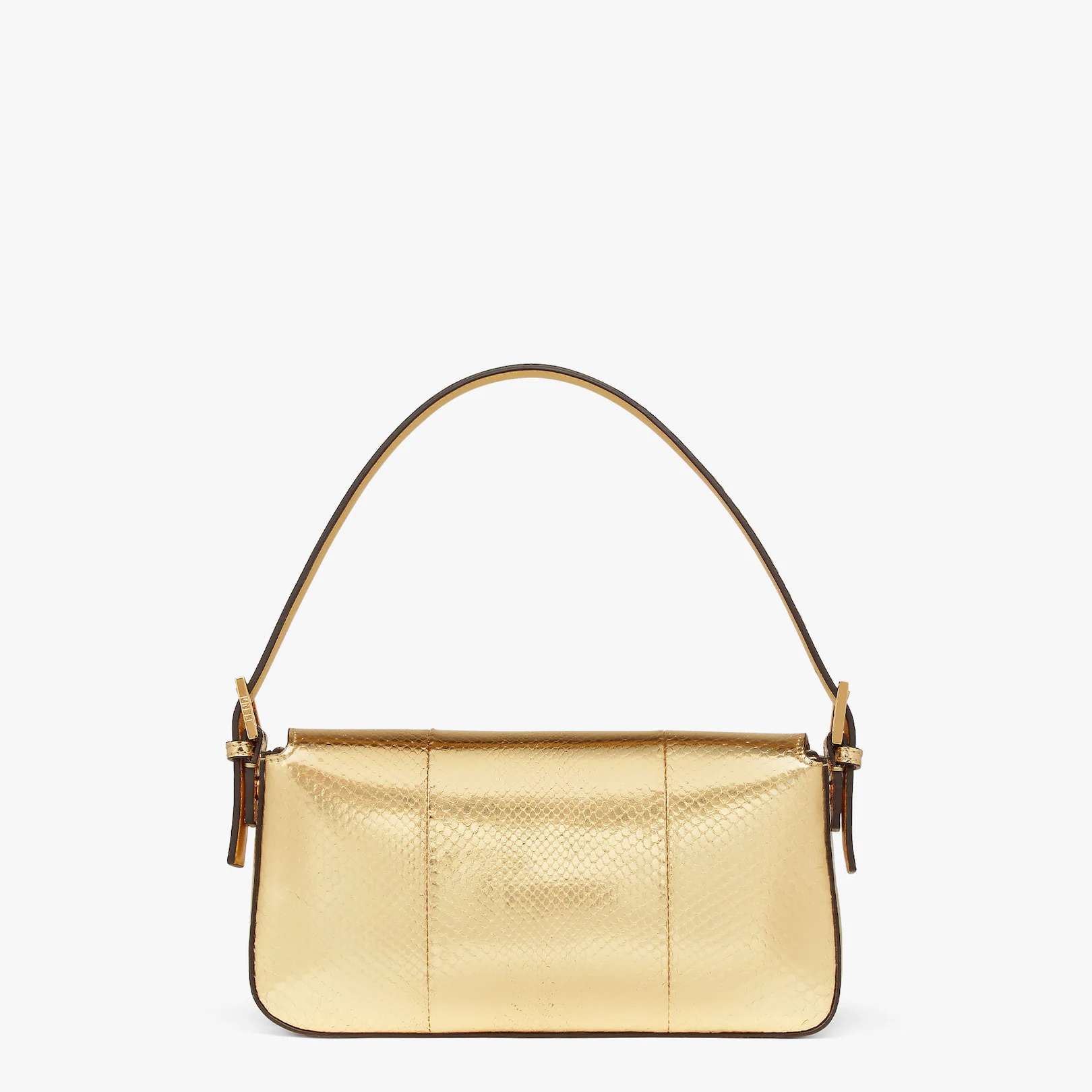 Medium 1997 Baguette bag made of exquisite gold laminated python leather, embellished with an FF cla - 3