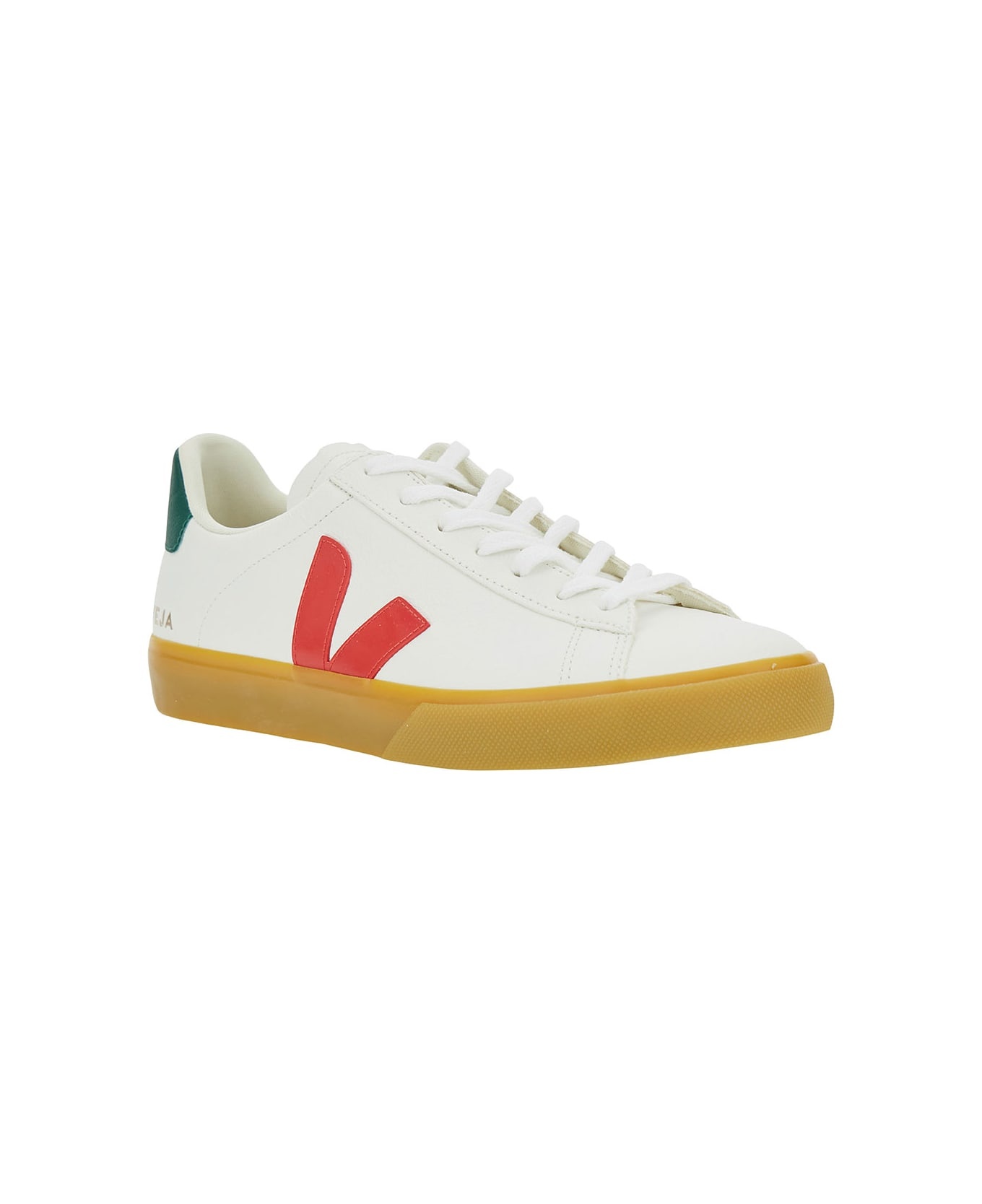 'campo' White Low Top Sneakers With Logo Detail In Leather Man - 2