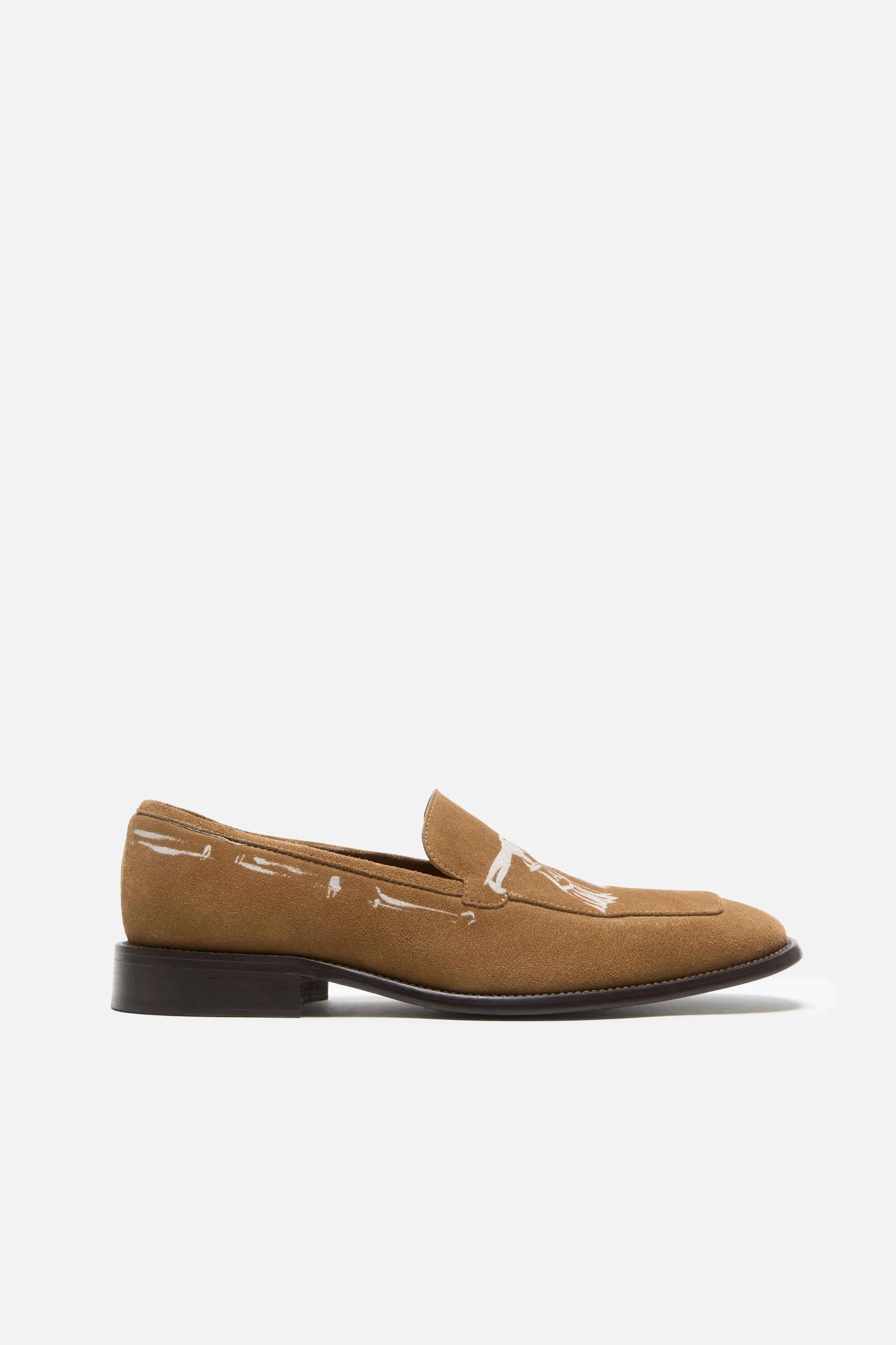 Printed suede loafers - Light brown - 1