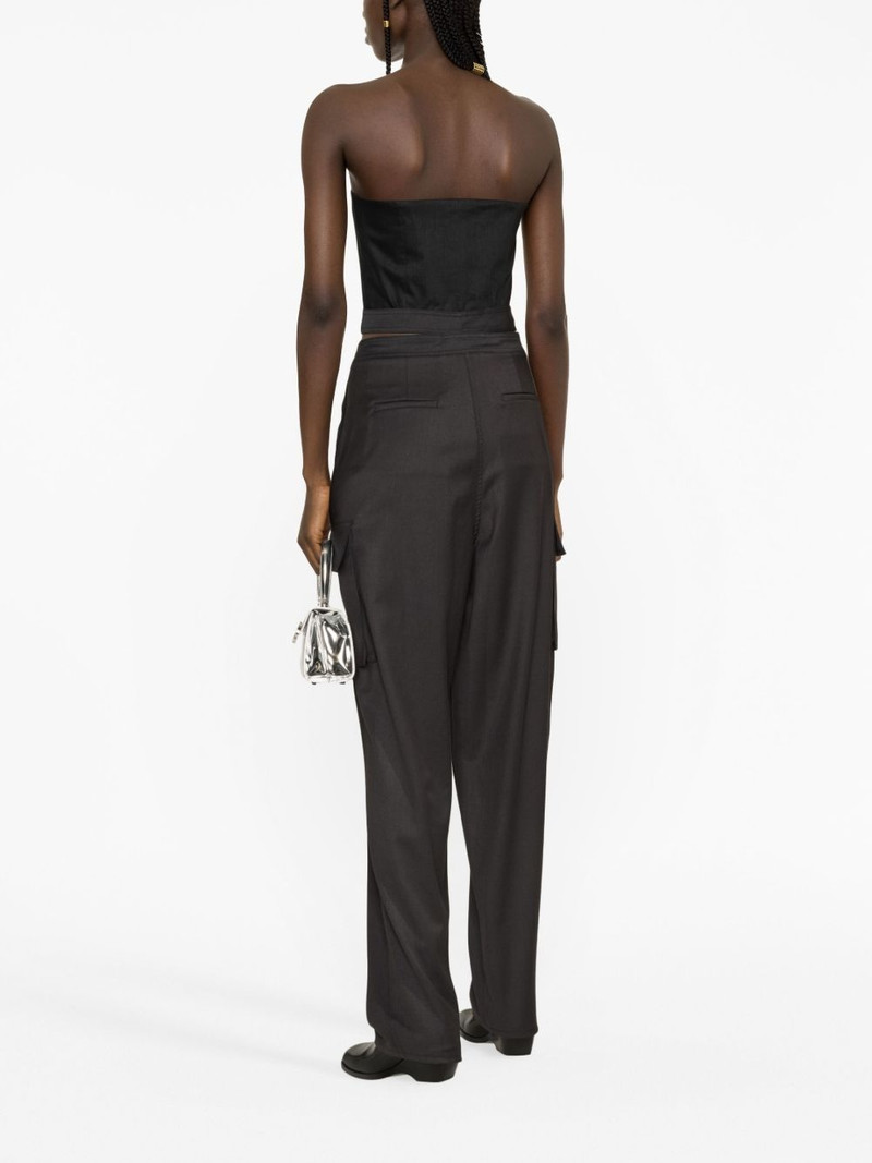 pleated cut-out cargo trousers 4