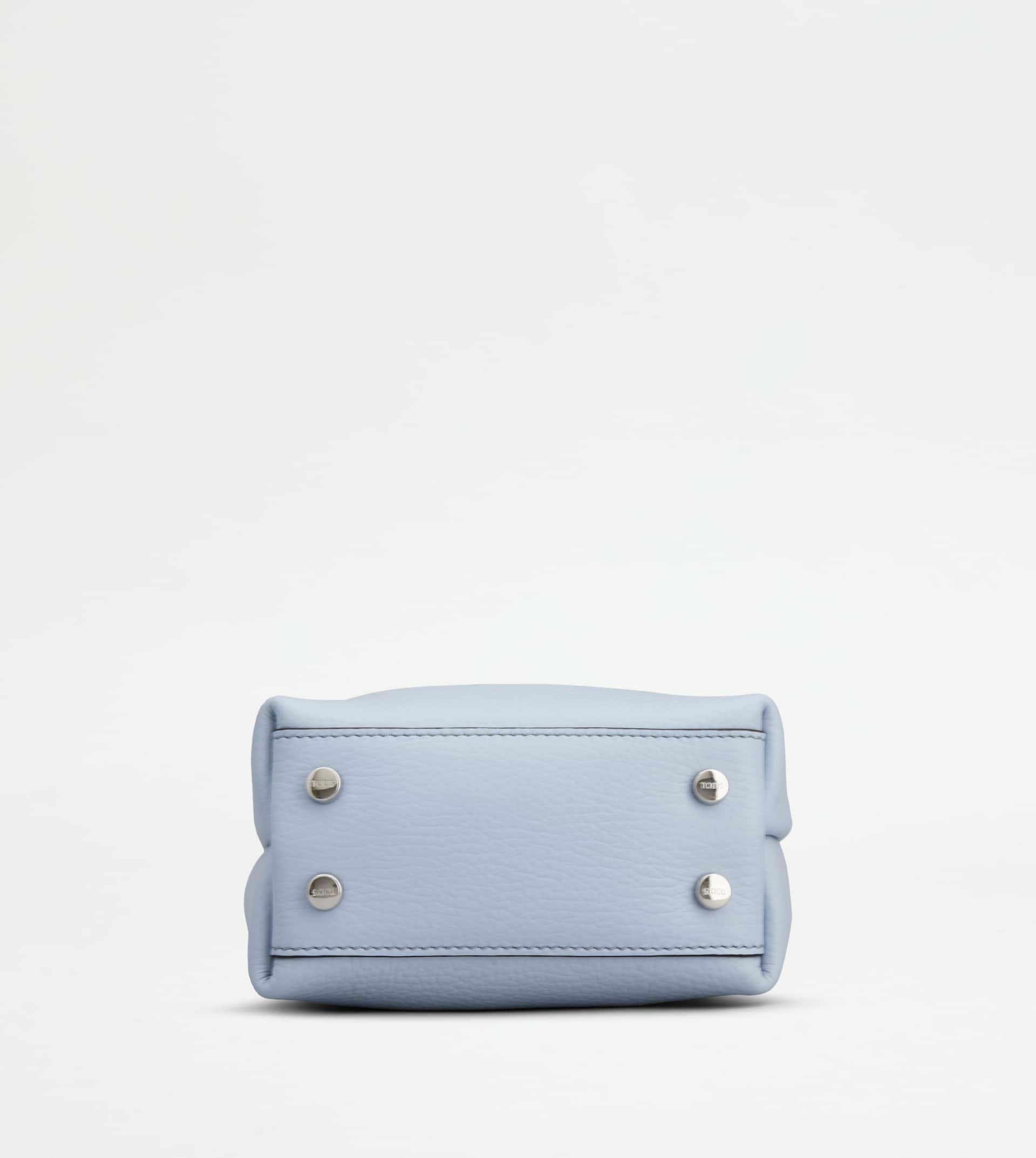 TOD'S MICRO BAG IN LEATHER - LIGHT BLUE, BURGUNDY - 4