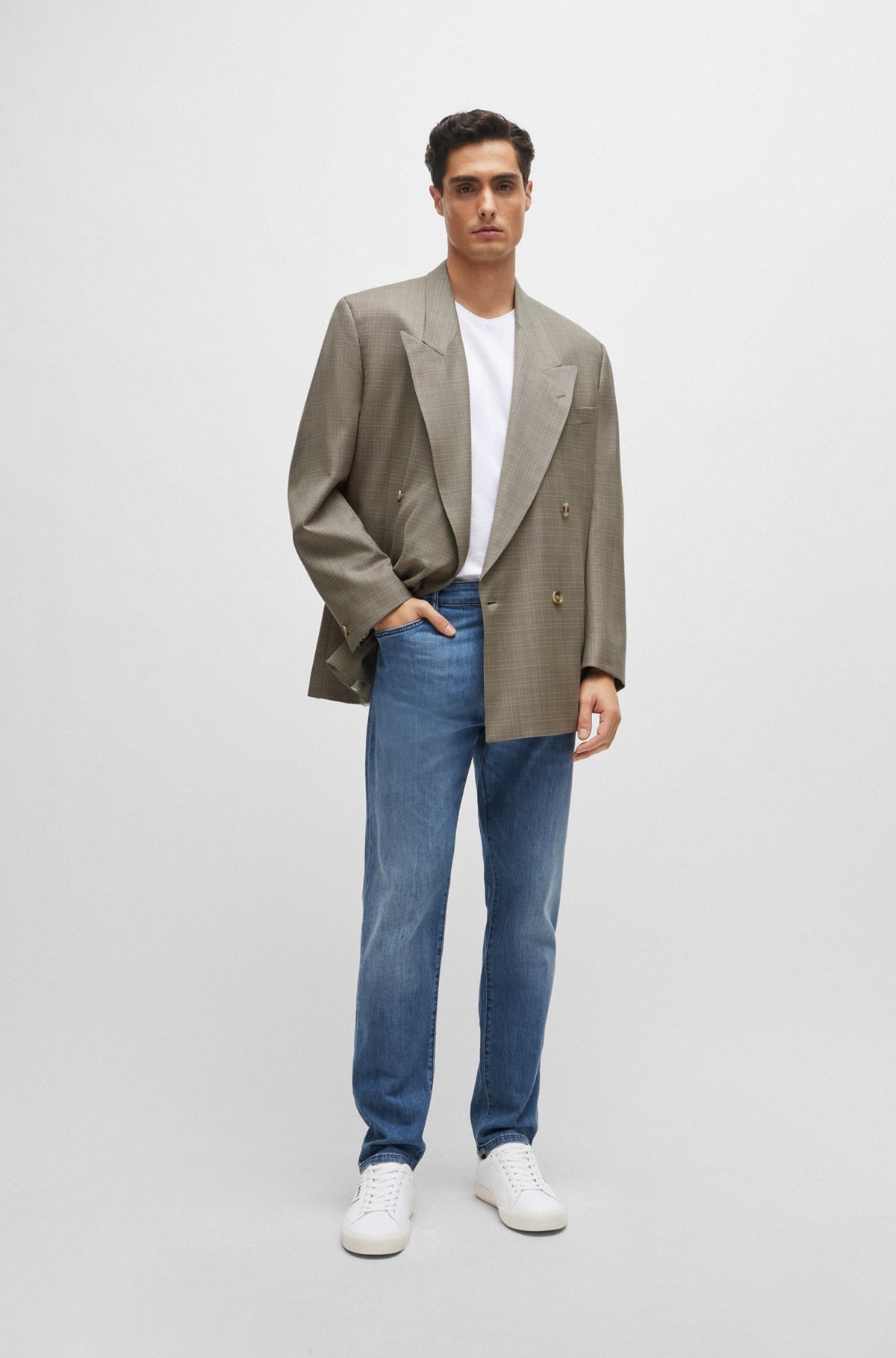 REGULAR-FIT JEANS IN BLUE COMFORT-STRETCH DENIM - 3