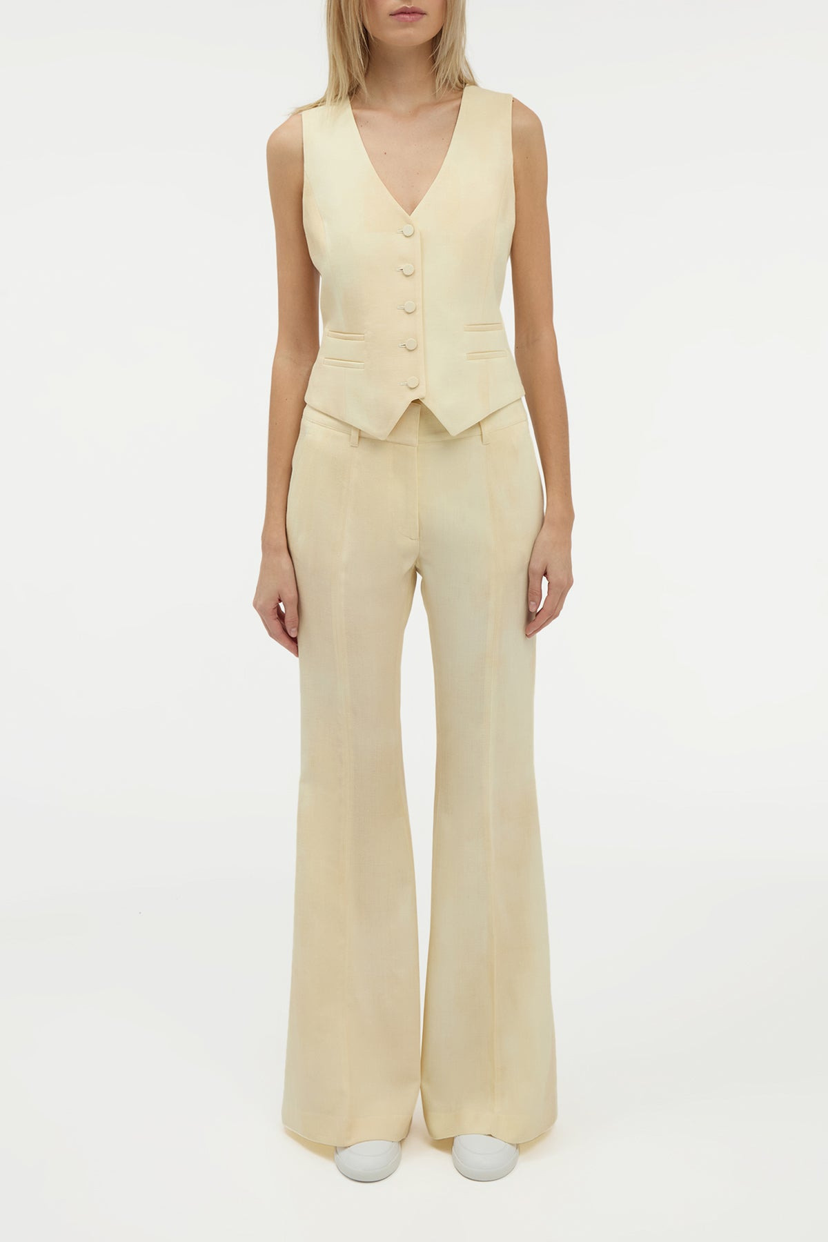 Coleridge Vest in Ivory Virgin Wool - 3