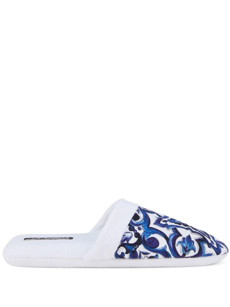 Barocco-print terry-cloth slippers 1