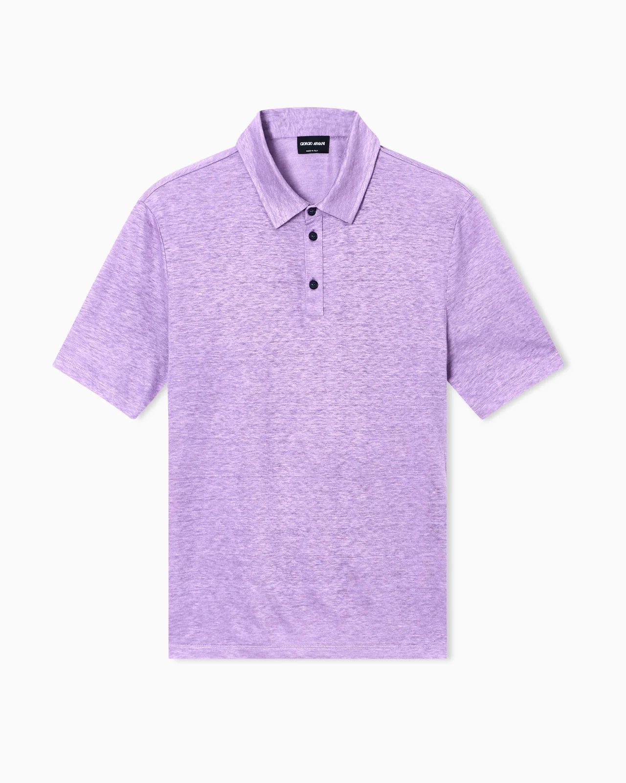SHORT SLEEVE POLO IN LINEN JERSEY WITH CLASSIC COLLAR - 1