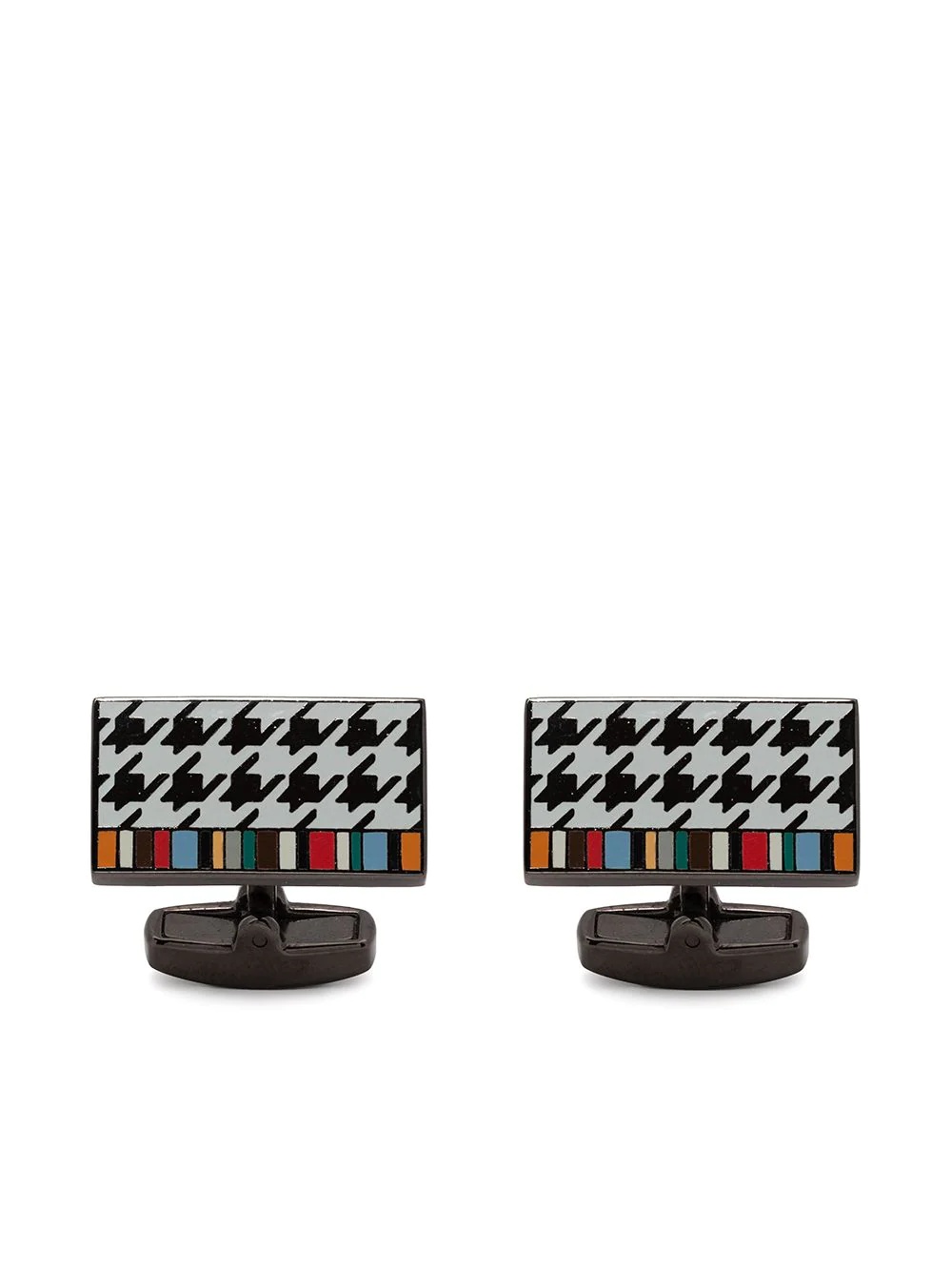 houndstooth-print cufflinks - 1