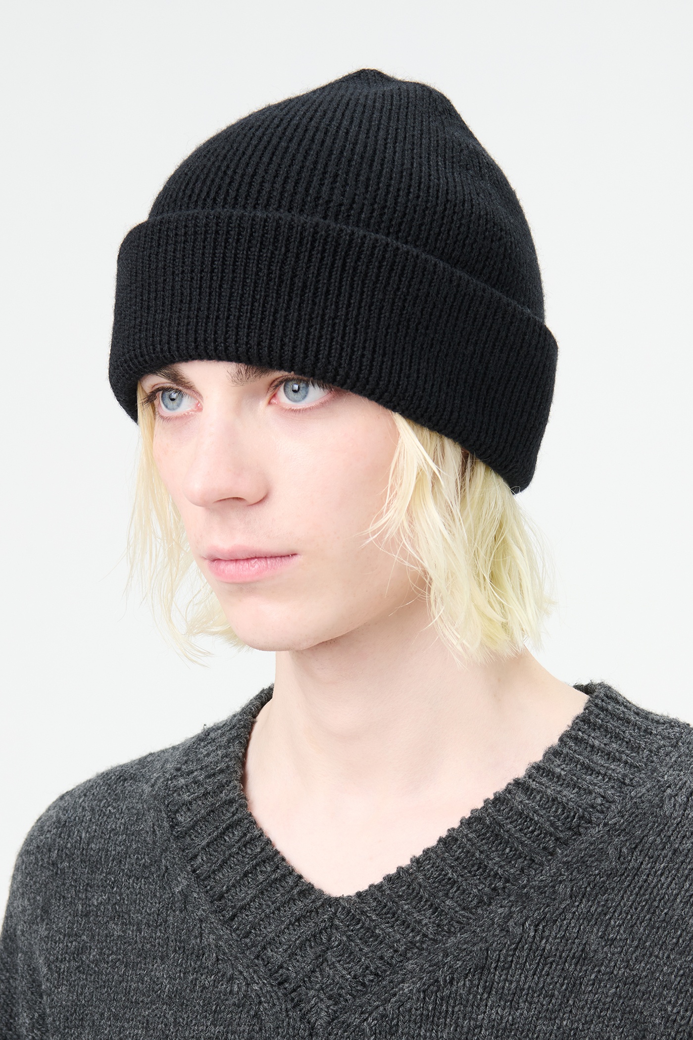 Our Legacy Knit Hat Black Rustic Merino | REVERSIBLE