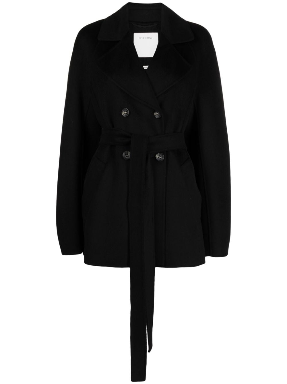 belted double-breasted jacket - 1