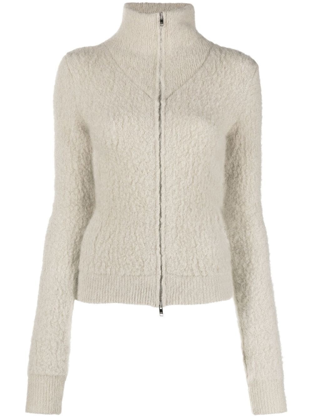 Amina zip-front knitted cardigan - 1