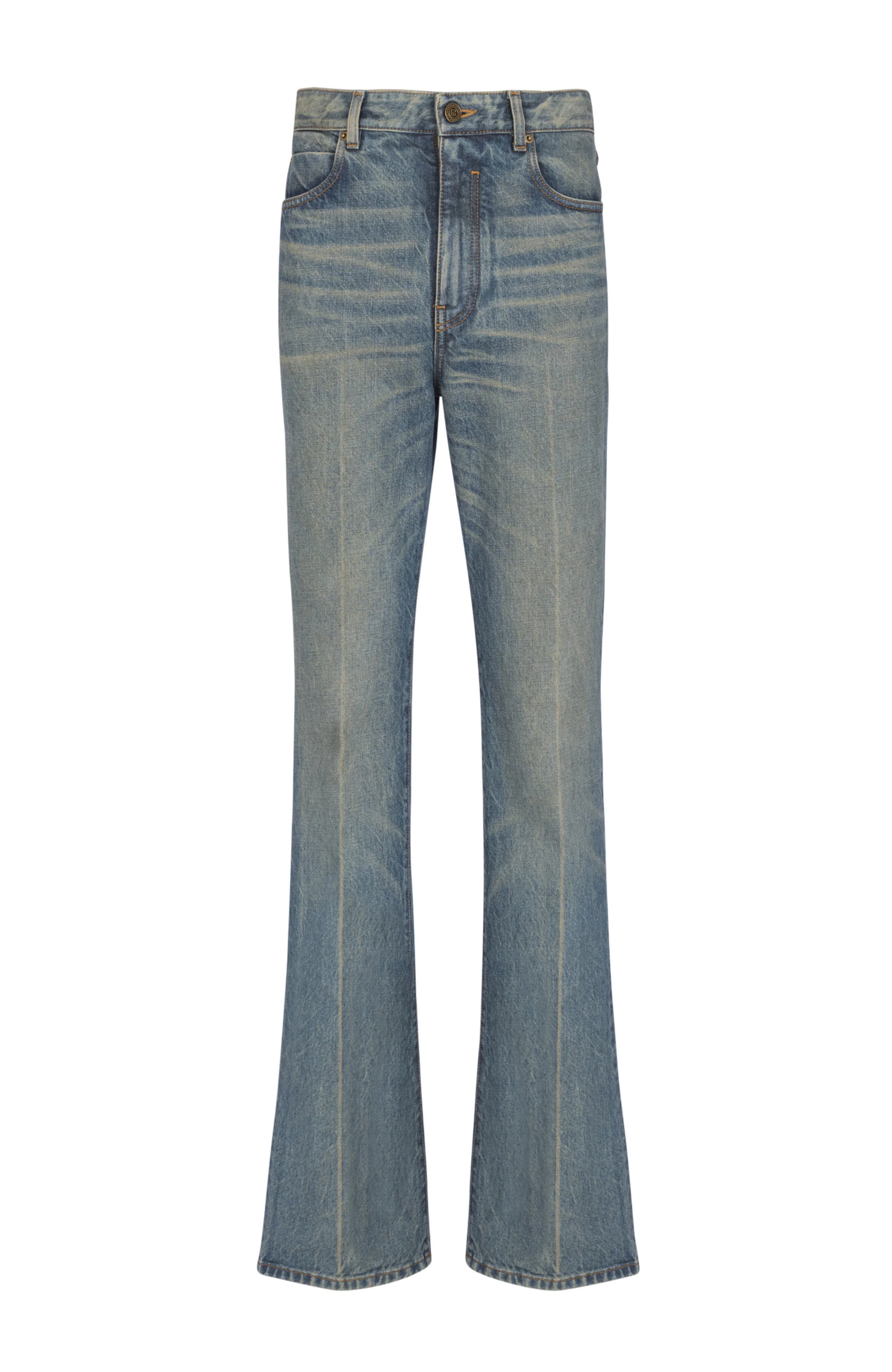 Balmain Slim straight-leg jeans in vintage denim in Blue at Nordstrom - 1