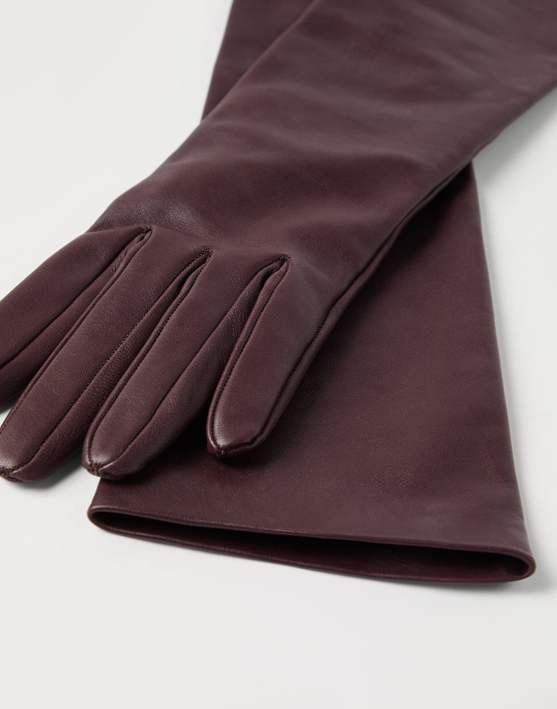 Brunello Cucinelli Soft nappa leather long gloves outlook