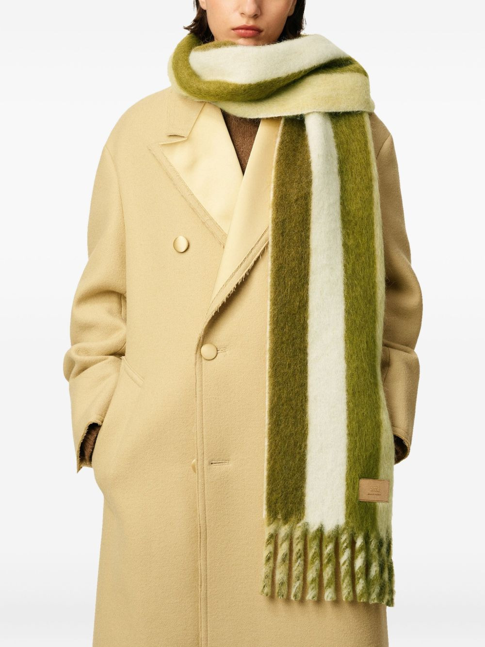 striped fringed scarf - 4