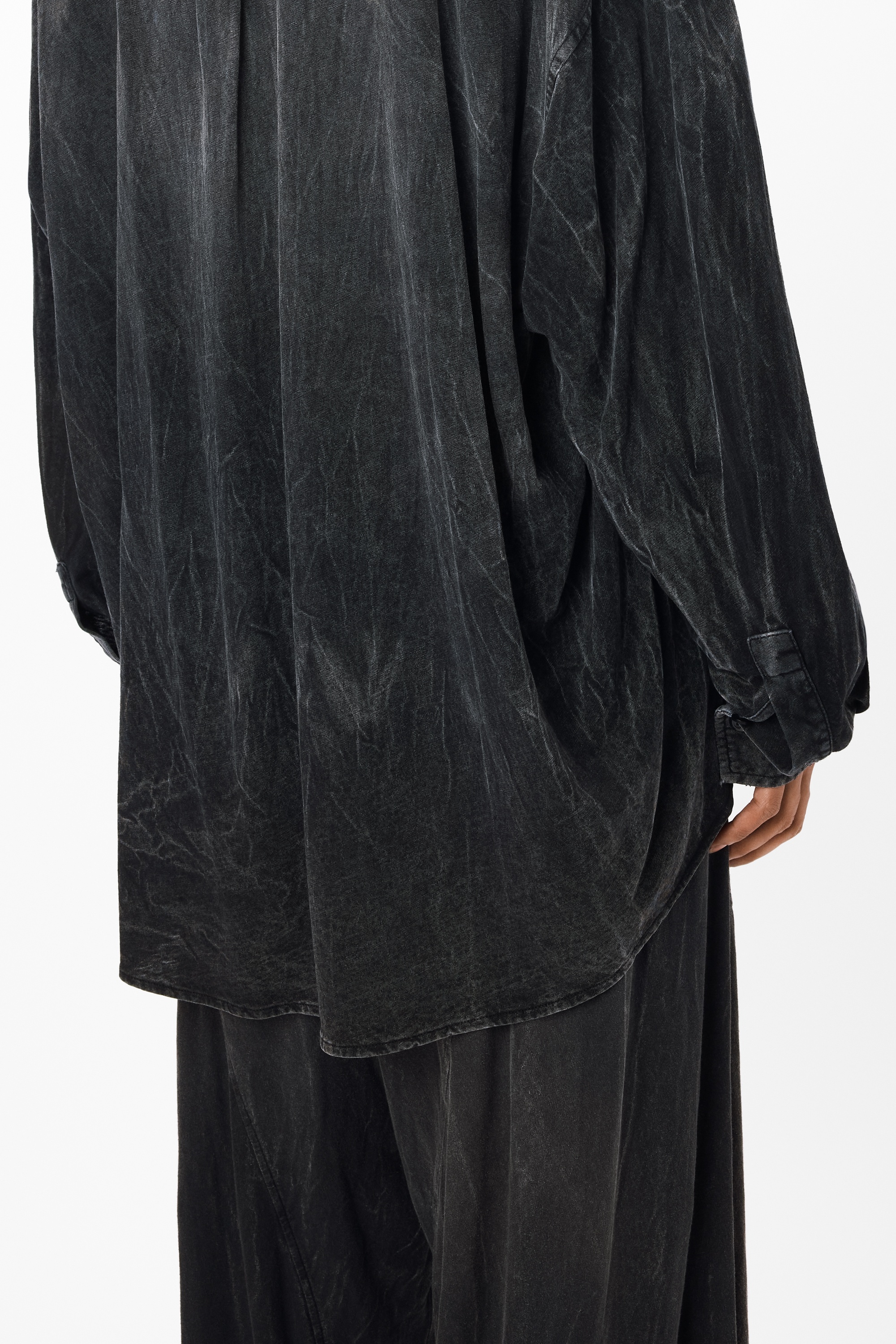 creased wash button up in cotton hemp jersey - 5