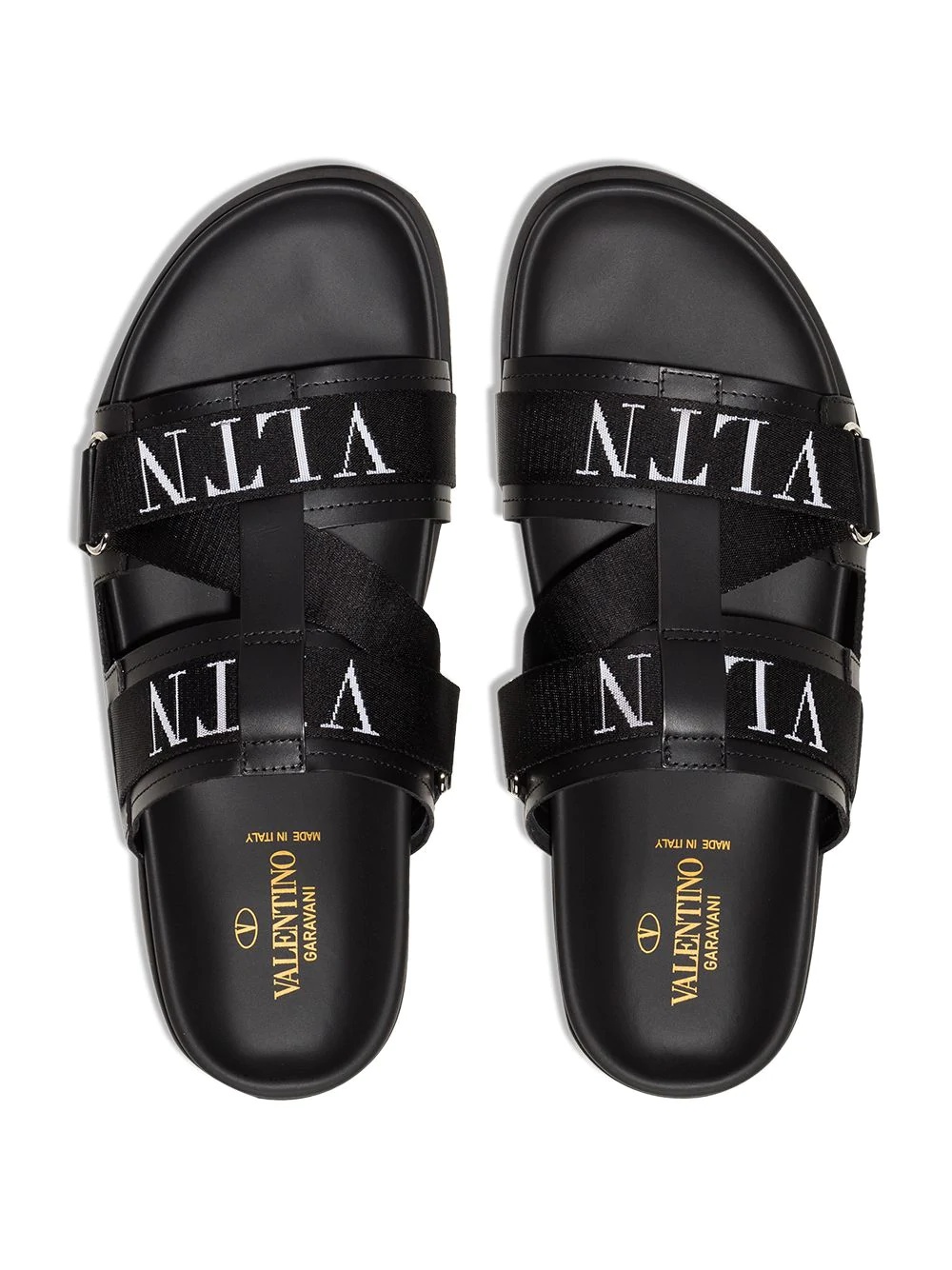 VLTN leather slides - 4