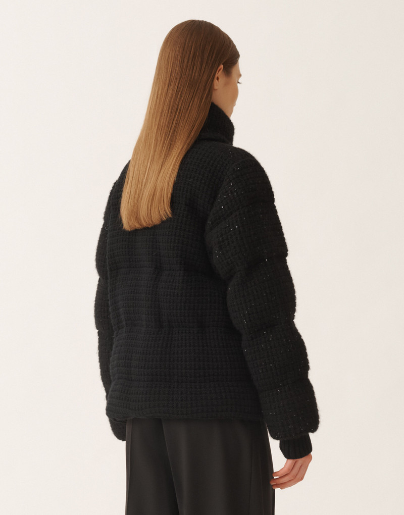 Down jacket in wool and silk with sequins 5