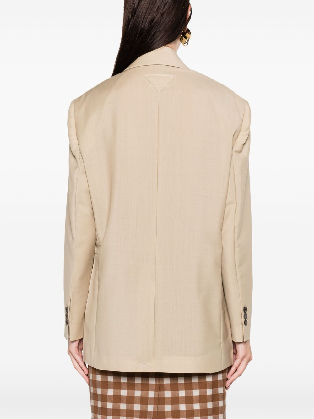logo-triangle single-breasted blazer - 4