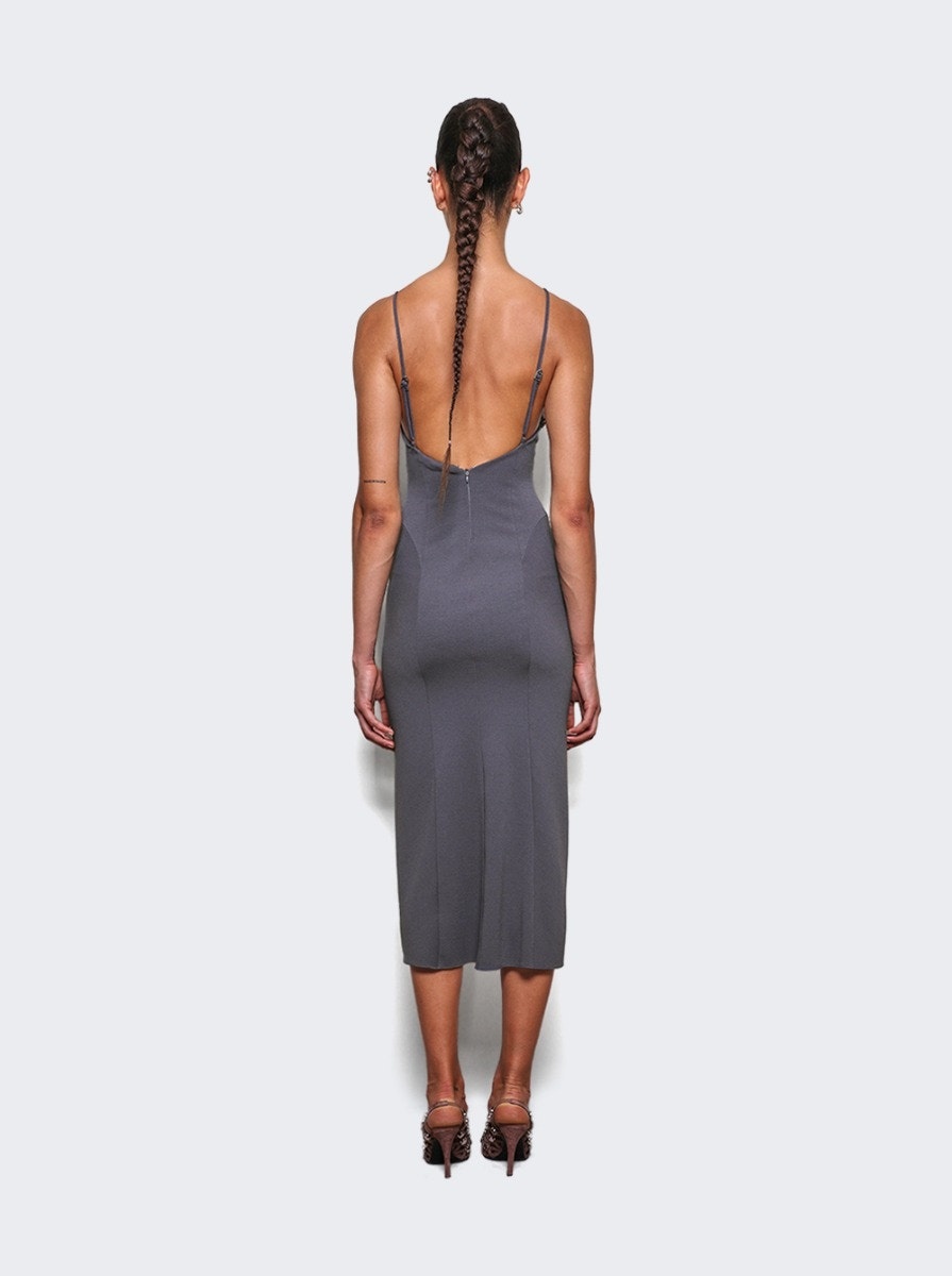 Embellished Midi Dress Grey - 5