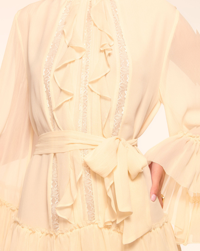 Claudia Silk Chiffon Ruffle Tiered Mini Dress 4