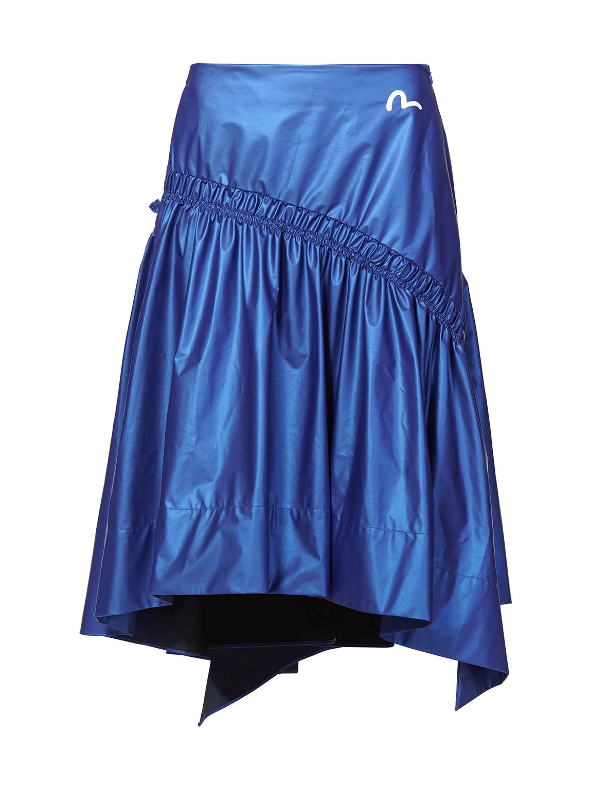 Layered Skirt with Logo and Seagull Print - 1