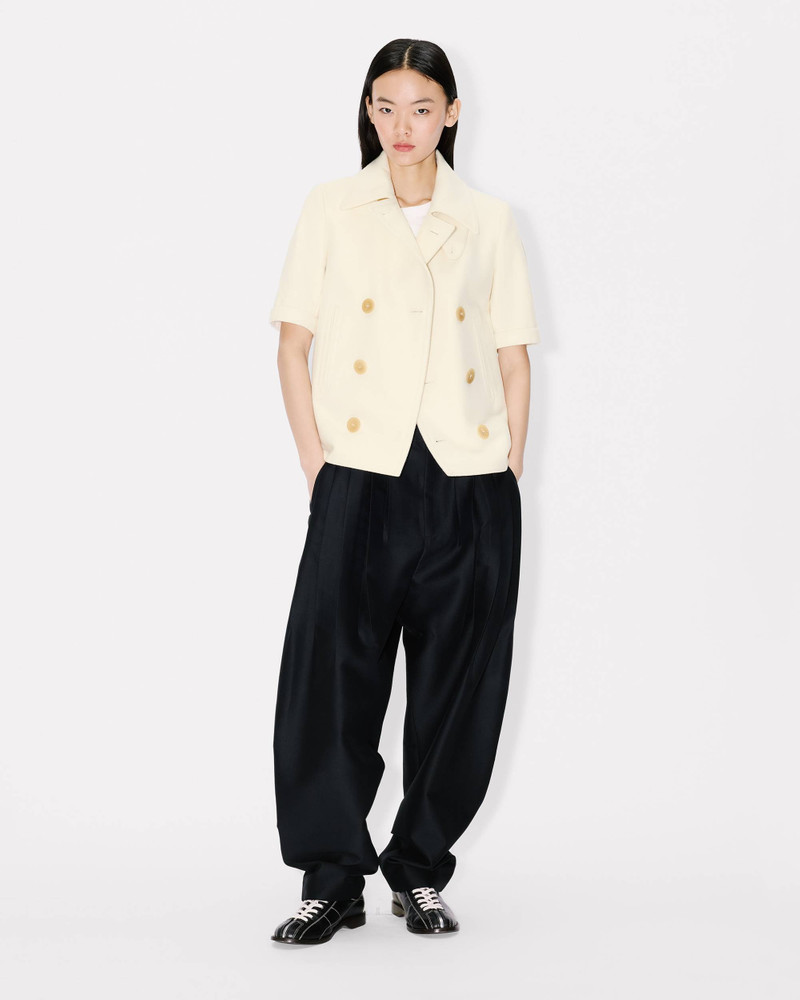 KENZO Short balloon sleeves peacoat in virgin wool outlook