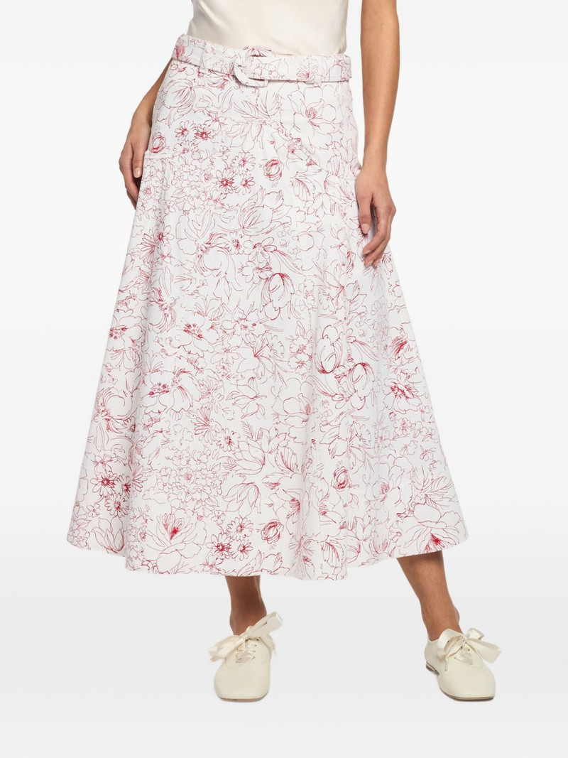 Nala floral-print belted midi skirt 4