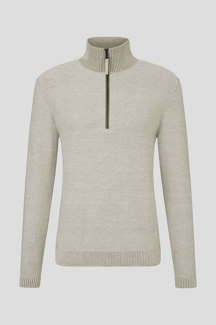 Lias Merino-blend half-zip pullover in Lime green - 1