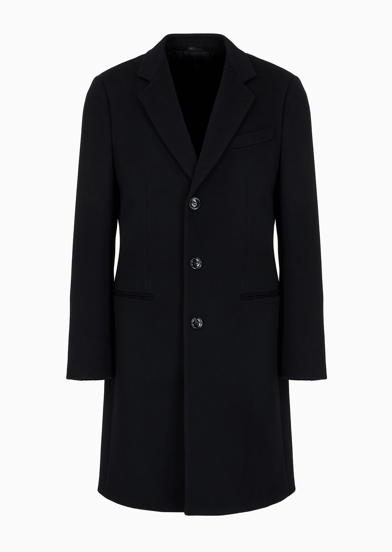 Single-breasted coat in virgin wool and cashmere - 1