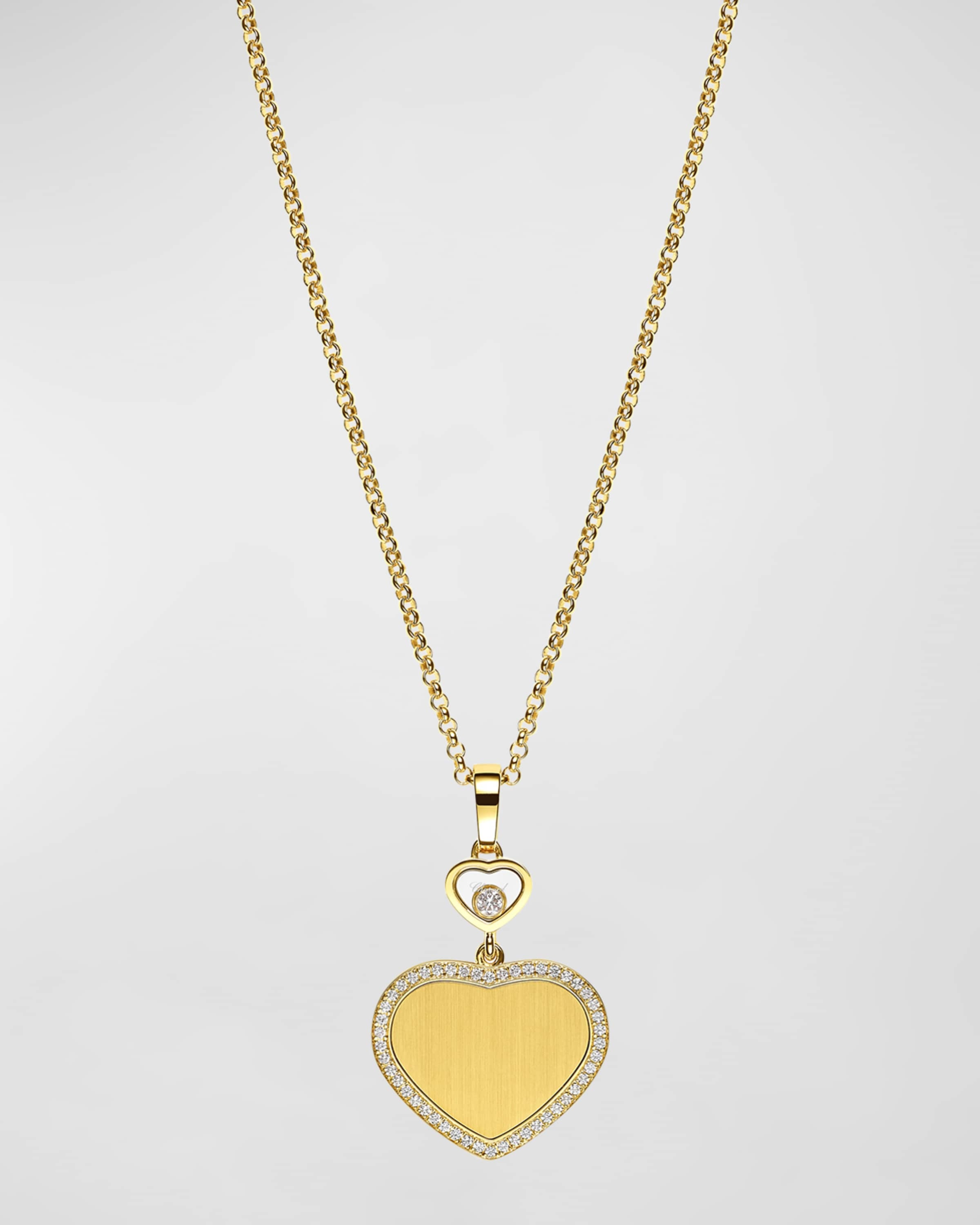 Happy Hearts 18K Yellow Gold Diamond Pendant Necklace - 1