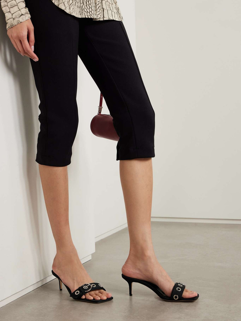 Aeyde Ilvy grosgrain sandals Black outlook