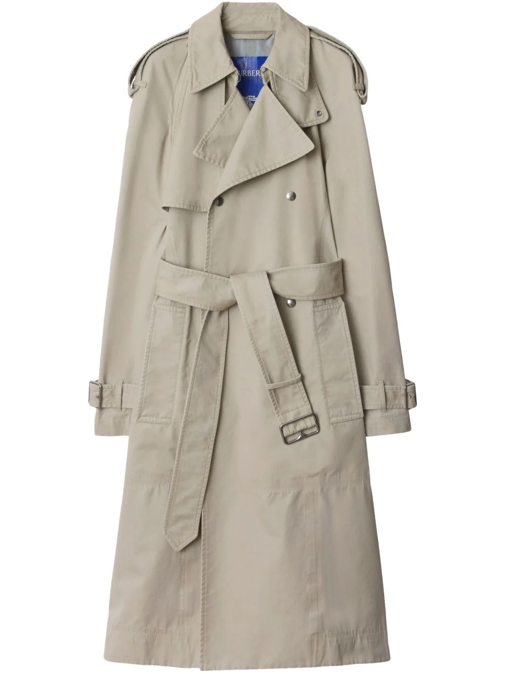 long cotton trench coat - 1