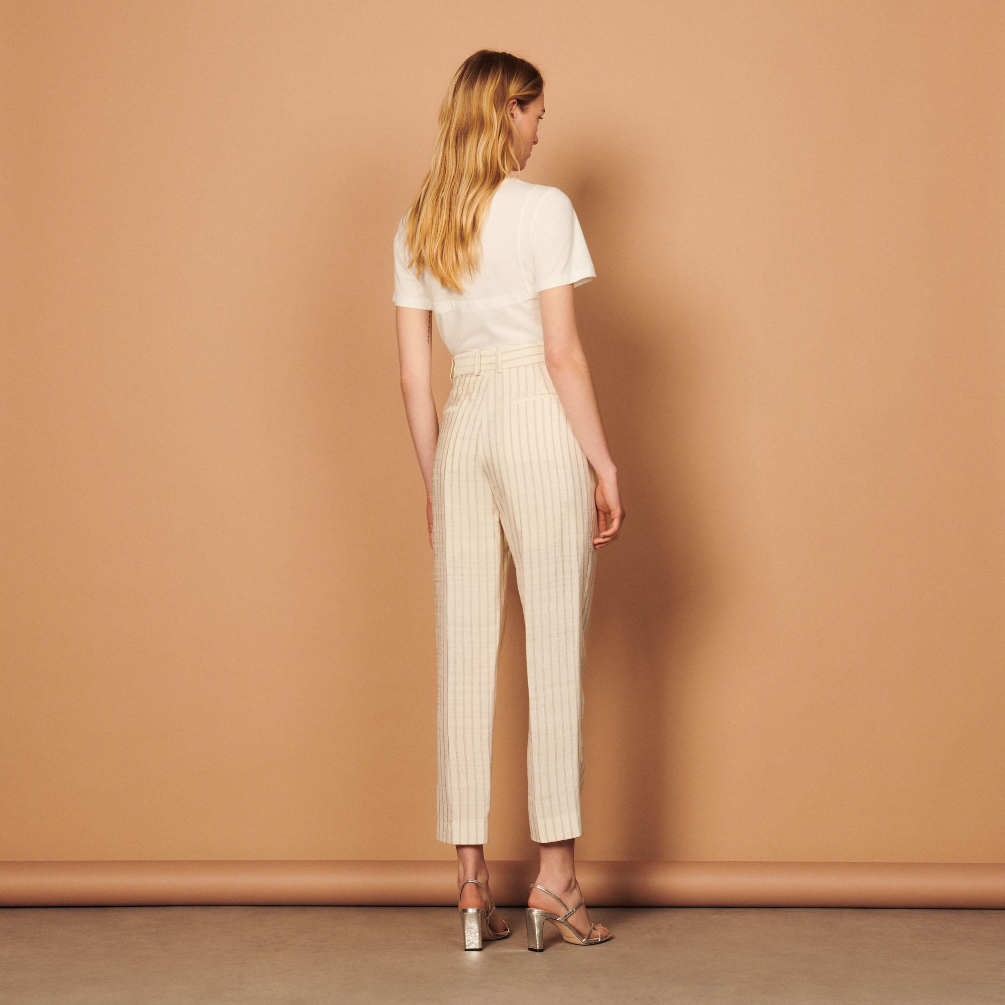 Striped straight-cut trousers - 3