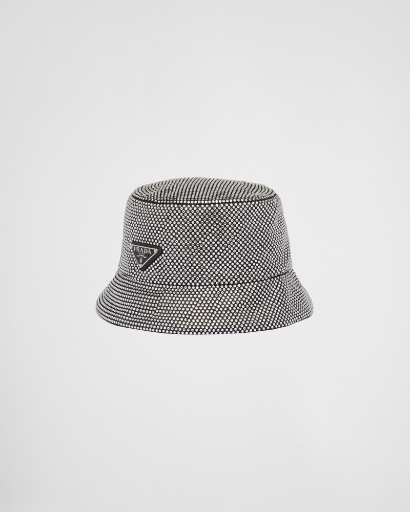 Satin bucket hat with crystals - 1