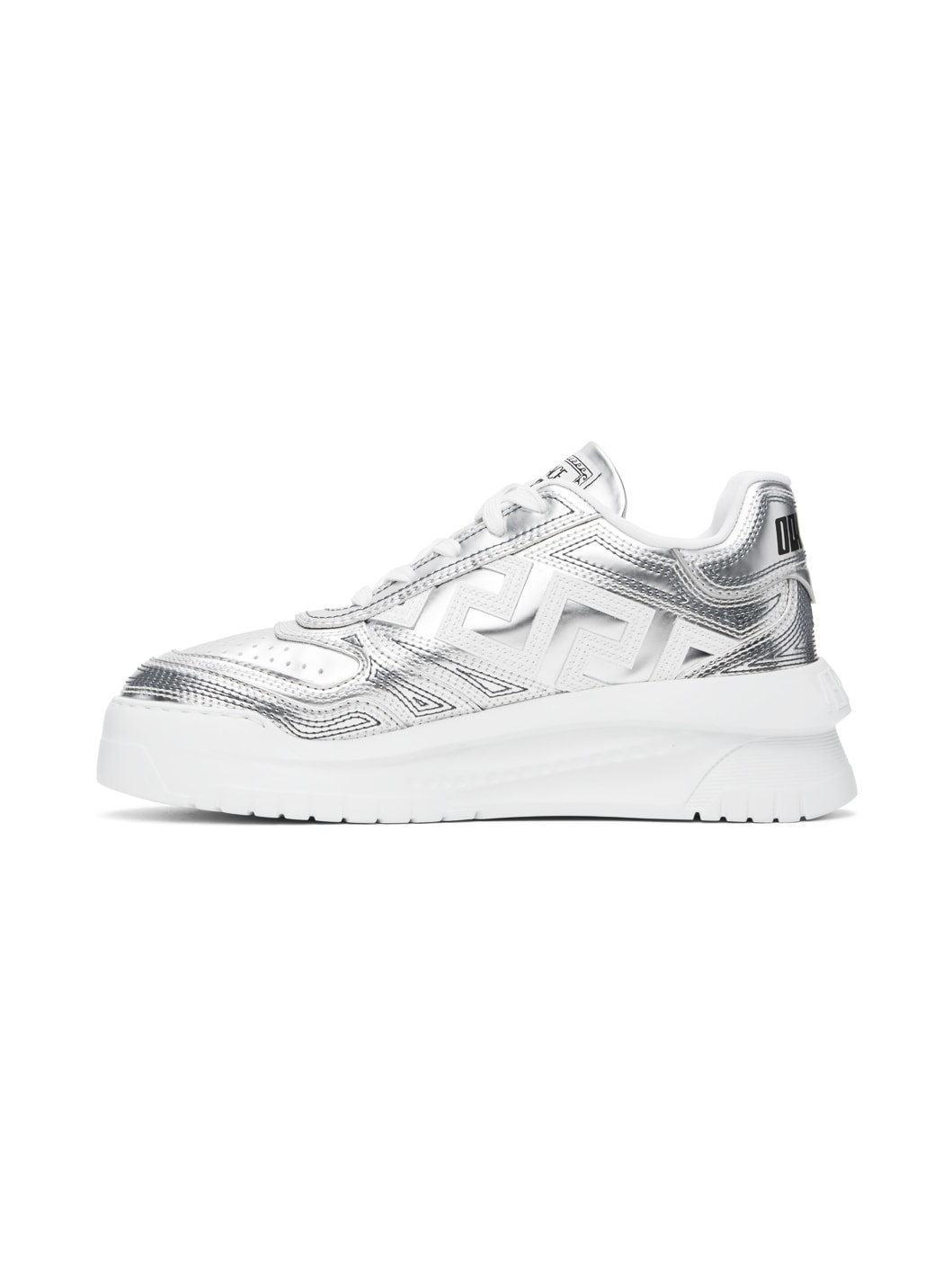 Silver & White Metallic Greca Oddisea Sneakers - 3