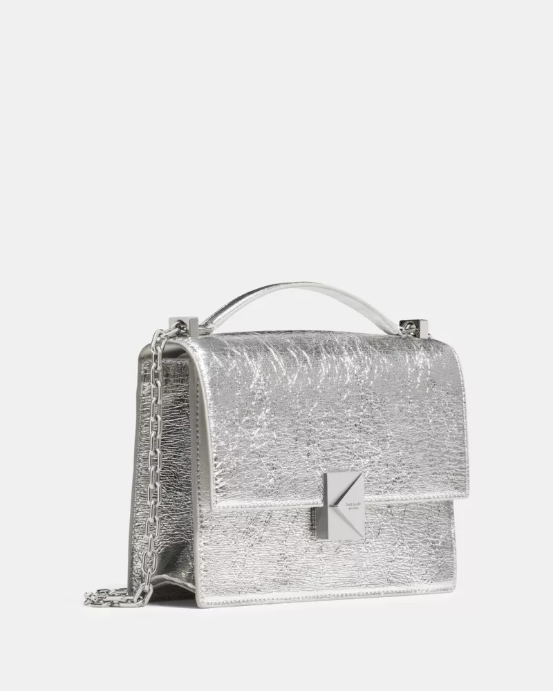 Deco Crinkle Metallic Chain Shoulder Bag 3