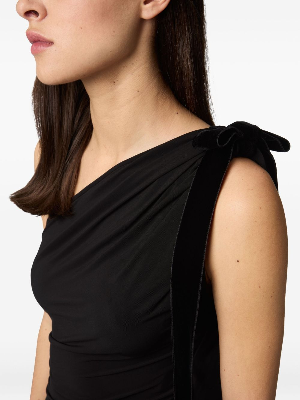 one-shoulder draped mini dress - 5
