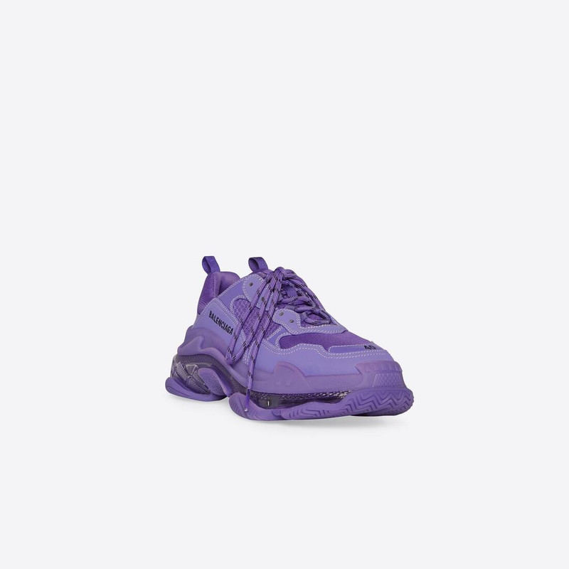 BALENCIAGA Women's Triple S Clear Sole Sneaker in Purple outlook