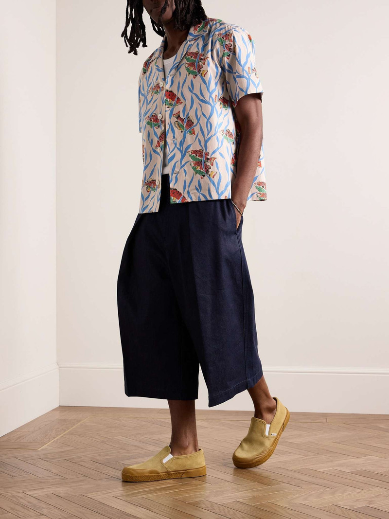 BODE Swimmers Camp-Collar Printed Cotton Shirt outlook