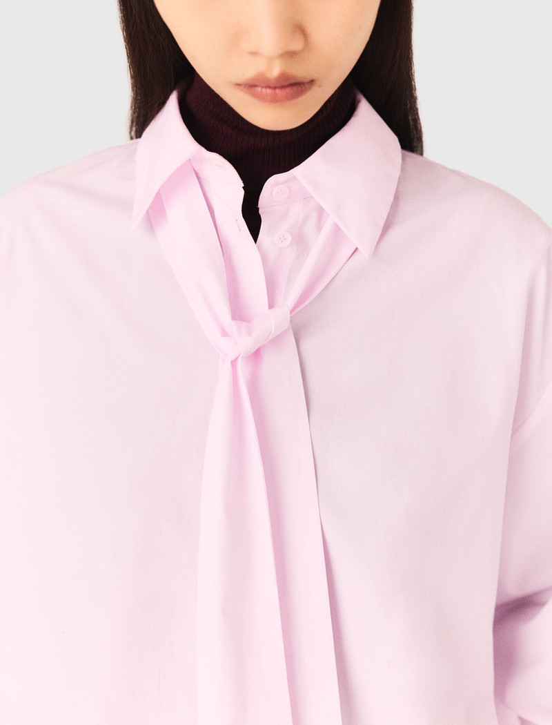 Short shirt with pussy bow 8