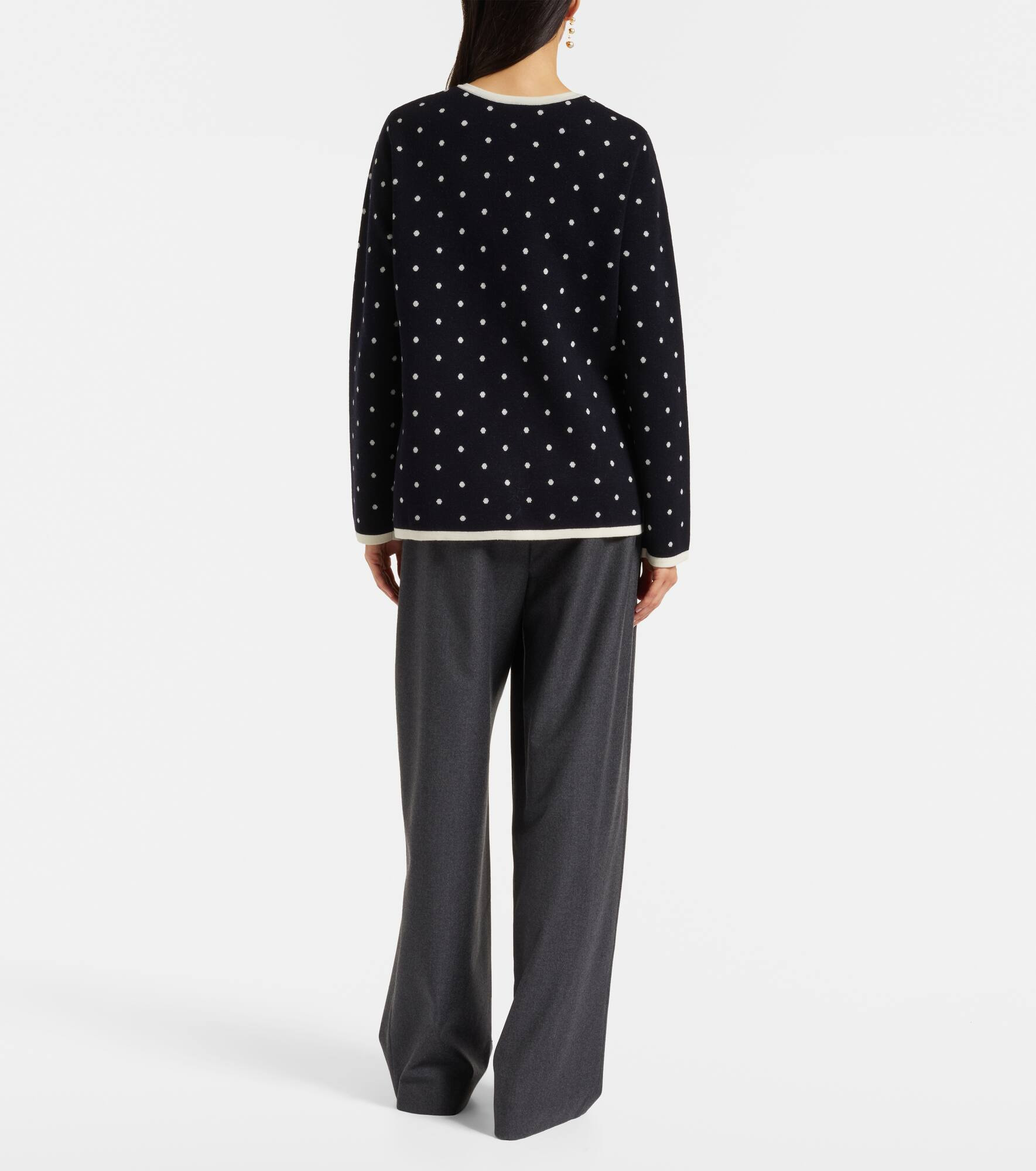 Mirja polka-dot wool-blend cardigan - 3