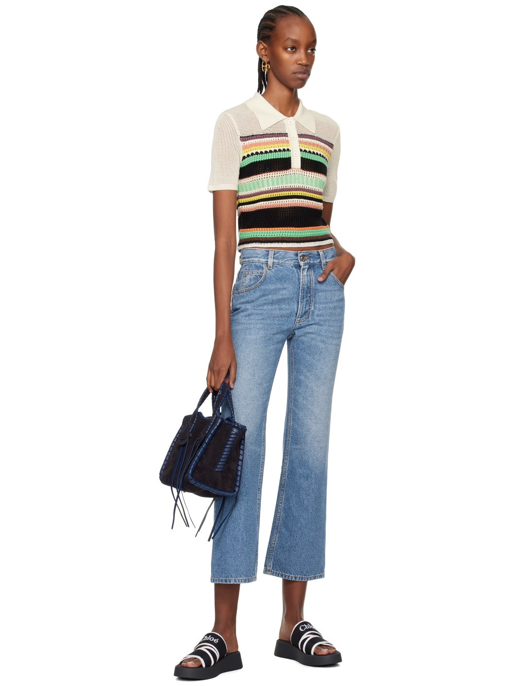Navy Small Mony Tote - 4