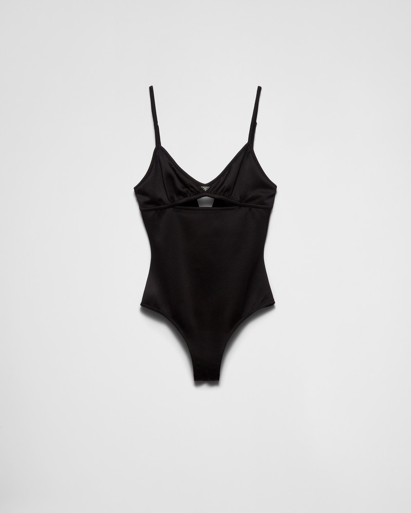 Interlock fabric one-piece swimsuit 1
